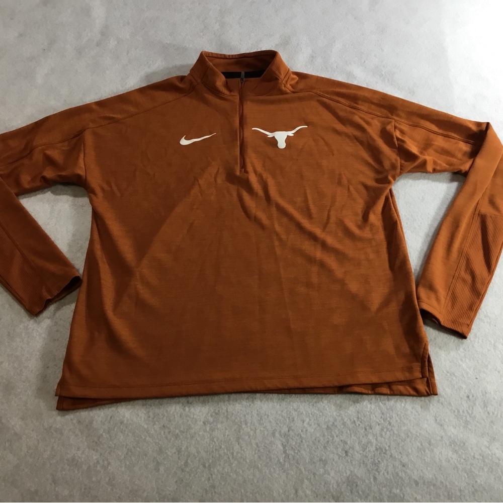 Nike Men’s Burnt Orange Longhorns Half-Zip Pullover SZ Medium Gently Used